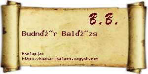 Budnár Balázs névjegykártya